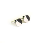 White Tungsten Carbide 2 Half Facets Round Stud Post Earrings Wholesale - Ables Mall