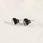White Tungsten Carbide 2 Half Facets Round Stud Post Earrings Wholesale - Ables Mall