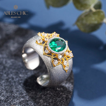 Smaragdblumen-Seidenring 6067