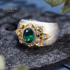 Smaragdblumen-Seidenring 6067