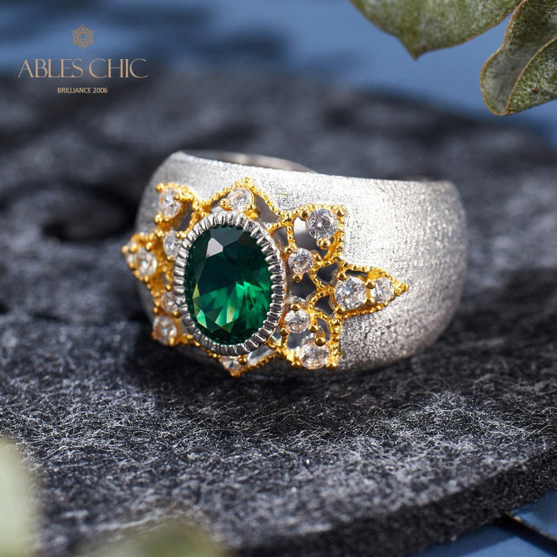 Smaragdblumen-Seidenring 6067