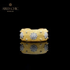 Offener Ring mit Sternenblumen-Motiv, seidig, 6374