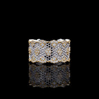Offener Ring mit Spitzenwabenmuster und Blumenmuster 6029