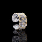 Offener Ring mit Spitzenwabenmuster und Blumenmuster 6029