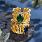 Spitzen-Blumenring mit Wabenmuster 6068