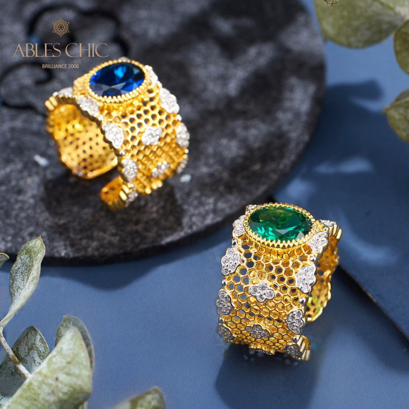 Spitzen-Blumenring mit Wabenmuster 6068