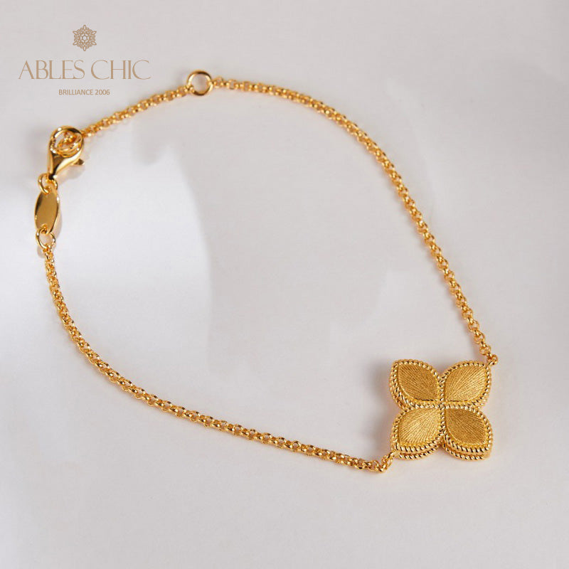 Seidiges Kleeblatt-Blumenarmband 6128