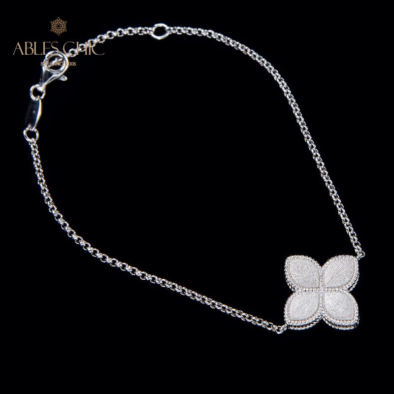 Seidiges Kleeblatt-Blumenarmband 6128