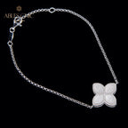 Seidiges Kleeblatt-Blumenarmband 6128