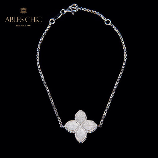 Seidiges Kleeblatt-Blumenarmband 6128