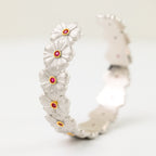 Rubin-Gänseblümchen-Blumenarmband 6137