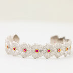Rubin-Gänseblümchen-Blumenarmband 6137
