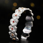 Rubin-Gänseblümchen-Blumenarmband 6137