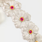 Rubin-Gänseblümchen-Blumenarmband 6137