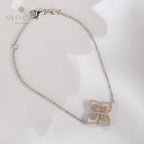 Stoffelement Kleeblatt Armband 6127