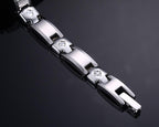 White Tungsten Carbide Cross Tennis Bracelet With Cubic Zirconia Wholesale 8mm - Ables Mall