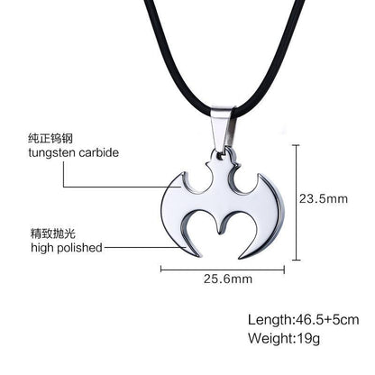 White Tungsten Vampire Bat Pendant Gothic Ghost Halloween Charm Necklace For Men Women Wholesale - Ables Mall