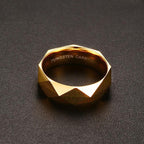 High Polished Tungsten Faceted Engagement Ring Diamond Cut Band Wholesale 6mm - Ables Mall