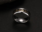 White Tungsten Masonic Engagement Ring Carbon Fiber Inlay Band Wholesale 8mm - Ables Mall