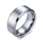 Gold Tungsten Engagement Ring Brushed Flat Black Wedding Band Plated Wholesale 8mm - Ables Mall