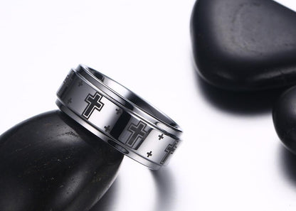 White Tungsten Wedding Band Cross Engagement Ring Wholesale 8mm - Ables Mall
