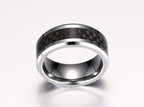 Carbon Fiber Inlay Tungsten Engagement Band Men's Ring Wholesale 8mm - Ables Mall