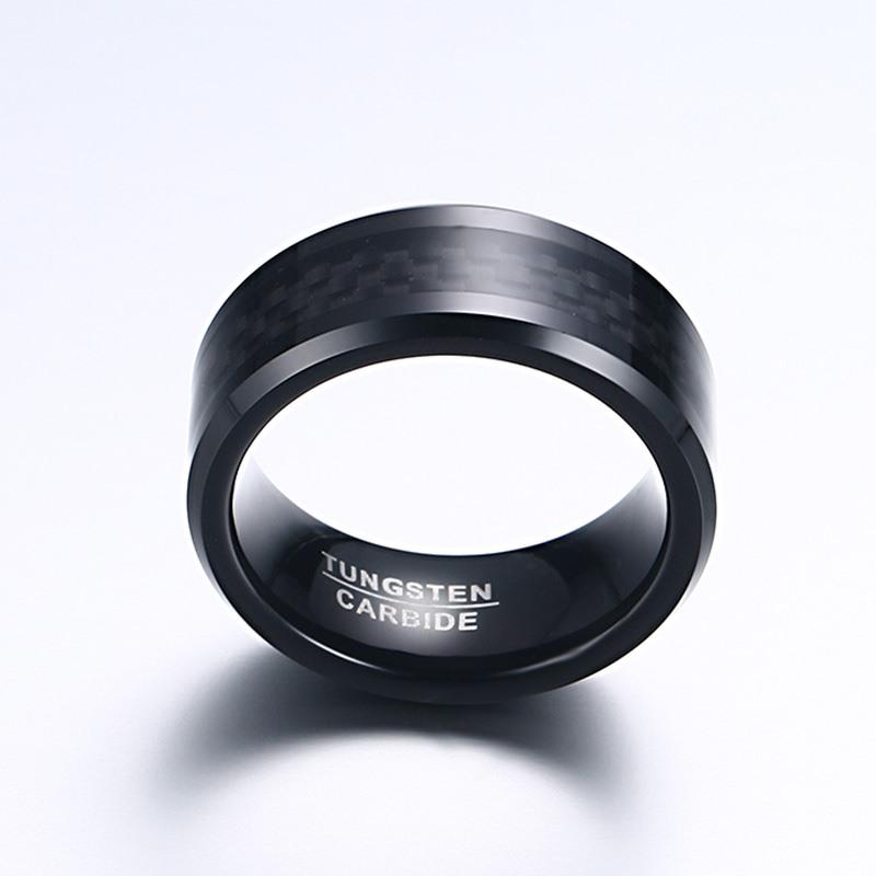 Carbon Fiber Inlay Tungsten Engagement Band Men's Ring Wholesale 8mm - Ables Mall