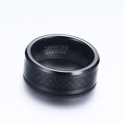 Carbon Fiber Inlay Tungsten Engagement Band Men's Ring Wholesale 8mm - Ables Mall