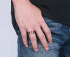 White Tungsten Engagement Ring Walnut Wood Inlay Band Wholesale 8mm - Ables Mall