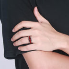 White Tungsten Engagement Ring Cherry Inlay Band Wholesale 8mm - Ables Mall