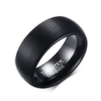 Black Brushed Tungsten Engagement Ring Domed Band Wholesale 8mm - Ables Mall