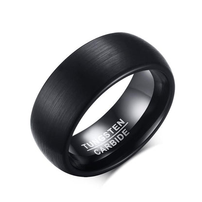 Black Brushed Tungsten Engagement Ring Domed Band Wholesale 8mm - Ables Mall