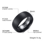 Black Brushed Tungsten Engagement Ring Domed Band Wholesale 8mm - Ables Mall