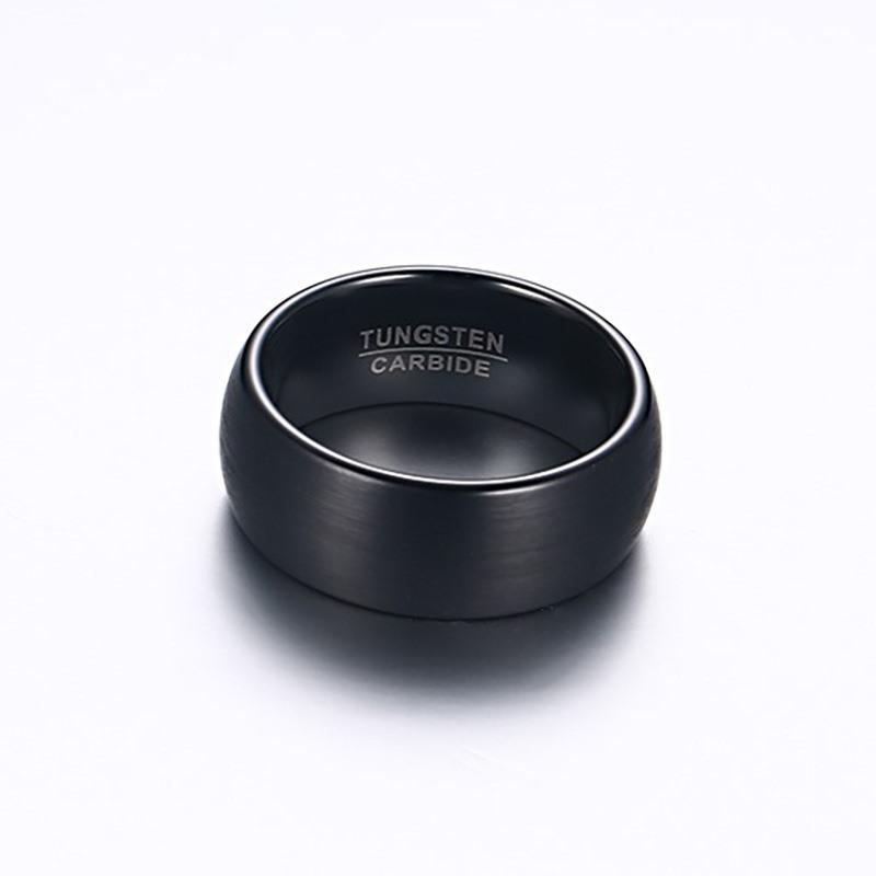 Black Brushed Tungsten Engagement Ring Domed Band Wholesale 8mm - Ables Mall
