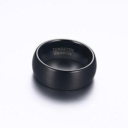 Black Brushed Tungsten Engagement Ring Domed Band Wholesale 8mm - Ables Mall