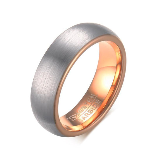 6mm Rose Gold Tungsten Engagement Band Two Tone Wholesale Plated - Ables Mall