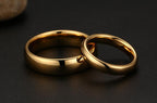 Classic Domed Gold Tungsten Engagement Band Couple Ring Wholesale Plated 4mm 6mm - Ables Mall