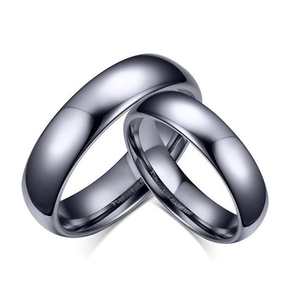Classic Domed Gold Tungsten Engagement Band Couple Ring Wholesale Plated 4mm 6mm - Ables Mall