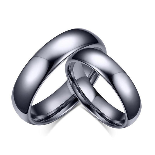 Classic Domed Gold Tungsten Engagement Band Couple Ring Wholesale Plated 4mm 6mm - Ables Mall