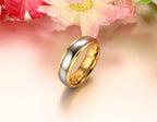 Two Tone Gold Tungsten Engagement Band Couple Ring Wholesale Plated 4mm 6mm - Ables Mall