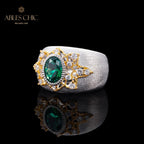 Smaragdblumen-Seidenring 6067