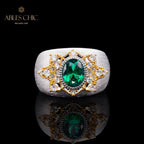 Smaragdblumen-Seidenring 6067