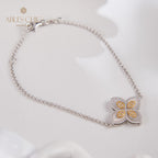 Stoffelement Kleeblatt Armband 6127
