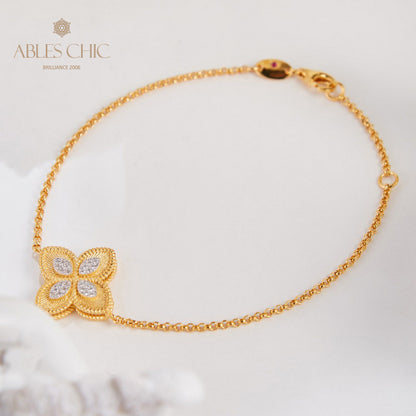 Stoffelement Kleeblatt Armband 6127