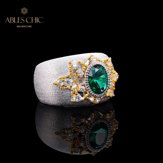 Smaragdblumen-Seidenring 6067