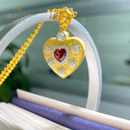 Stoffmuster Herz Charm Halskette 5849