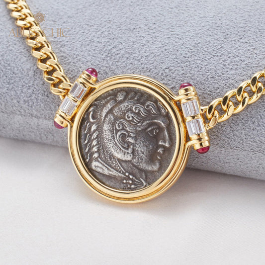 Griechische Zeus-Antike-Münzenkette 5842