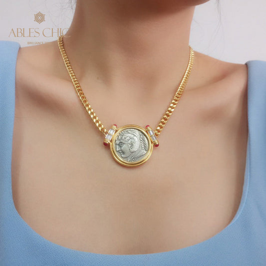 Griechische Zeus-Antike-Münzenkette 5842