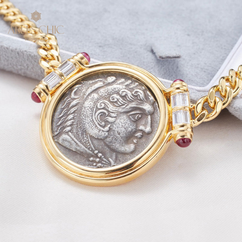 Griechische Zeus-Antike-Münzenkette 5842