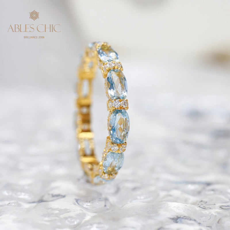 Aquamarin Stapelring 6042